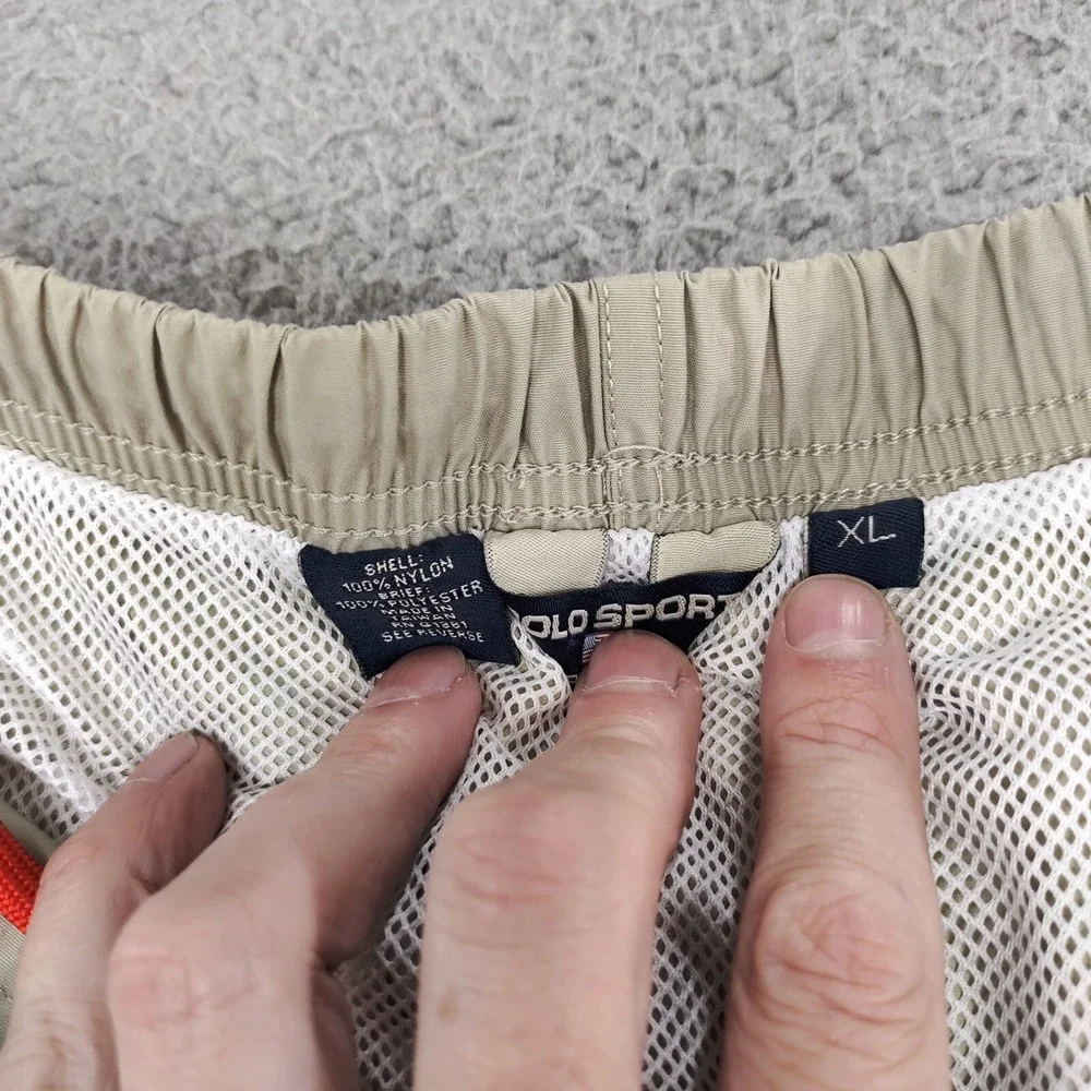 Polo Sport Board Shorts Mens XL Beige Mesh Lined Pocket Elastic Waist Drawstring